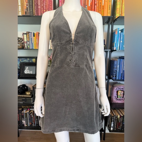 Urban Outfitters Edgy Gray Safety Pin Backless Dress - Picture 1 of 8